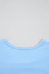 Beau Blue Floral Mesh Puff Sleeve Crew Neck Top